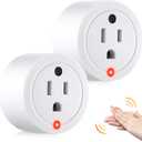 Saillong 2 Pcs Clapping Light Control Switch, Compact Design, 220V Mini Wireless Wall Outlet, Clap On Clap Off Lights Controllers, Clapping Light Control for Bedroom, 10A/1200W (White)