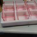 Square Glass Vases Set of 6, 4" x 4" x 4" Square Flower Vases for Centerpieces, Pink Vase for Flowers, Small Vase for Wedding, Party, Home Office Decoration