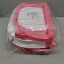 Collapsible Baby Bathtub for Newborns with Thermometer and Soft Floating Cushion Portable and Foldable Travel Baby Girl Bath Tub for Infants to Toddler 0-36 Month (Pink)