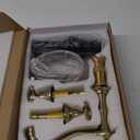 GGStudy 8 inch 2 Handles 3 Holes Widespread Bathroom Sink Faucet Antique Brass Bathroom Vanity Faucet Basin Mixer Tap Faucet Matching Metal Pop Up Drain with Overflow