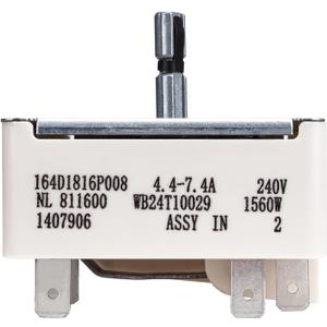 WB24T10029 Range Switch Surface Burner Infinite Switch Control Switch Replacement for GE Electric Ranges 769696, AP2024076, AH236754, EA236754, PS236754 (6 inch)
