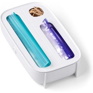 YouCopia StoraBag Drawer Food Bags Dispenser, 3-Slot, Plastic Sandwich Bag Organizer For Kitchen Storage, White