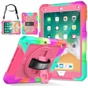 LTROP iPad 6th Generation Case,iPad 5th Generation Case,iPad 9.7 Case,iPad Air 2 Case for Kids,Shockproof Case with Pencil Holder/360 Rotating Stand/Hand Strap for iPad 2018/2017 9.7 inch, Pink