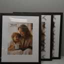 16x20 Picture Frame with Mat for 11x14 Set of 3, Black Wood Grain 16x20 Frames for Horizontal & Vertical Wall Mounting (3 Pack,Black)