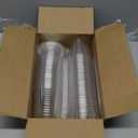 Alaeseje 50 Pack Clear Plastic Cups with Lids and Straws,12 oz Disposable Iced Coffee Cups,PET Crystal Cups,Round Bottom To Go Cup for Iced Coffee Juice Smoothie Cold Beverage