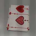 Red Stripe Valance Love Scalloped Curtain Valances, Rod Pocket Kitchen Window Valances with Tassel, Romantic Spring Valance Curtains for Bedroom Living Room Retro Cotton Linen Short Curtains 54x18In