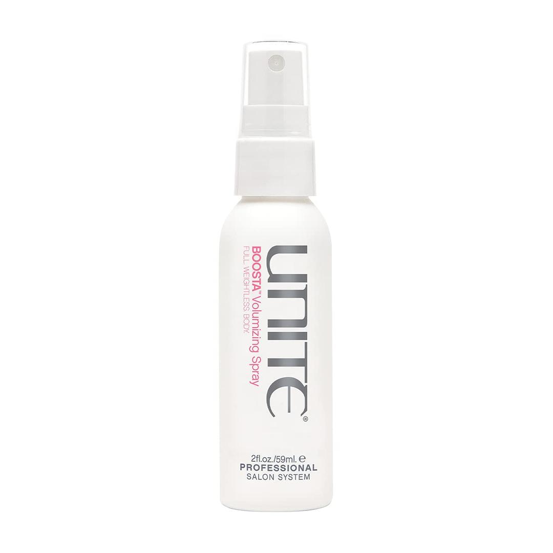 UNITE Hair  BOOSTA Volumizing Spray  Travel-Size Heat-Activated Root Lifting Spray for Weightless Volume & Flexible Hold  UV & Thermal Protection  2 Fl Oz