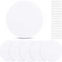 Sosation 6 Pcs Ceiling Cover Plate Wall Hole Cover Plastic Flat Blank Plate with 48 Pcs Double Faced Adhesive Tape for Ceilings or Wall (8 Inch)