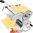 Pasta Maker - 7 Thickness Settings Pasta Roller & 2-in-1 Cutter, Stainless Steel Pasta Machine for Spaghetti, Fettuccine, Ravioli, Lasagna - Includes Hand Crank & Table Clamp