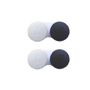 2 Pack Contact lens case Bulk Contact Lens Soak Storage Box Holder Container(Black)
