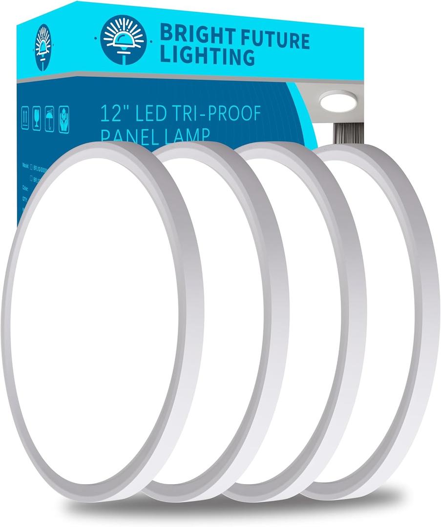 4pack 12 Inch Flush Mount Ceiling Light, 24w Led Ceiling Light, 3000k/4000k/6000k Selectable 2520lm Ceiling Lights, Super Slim Led Light Fixture For Bedroom, Kitchen, Living, Dining Room, Office (White)