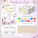 Blosssound Funny Baby Shower Games Decorations Let's Make a Baby Clay Game Sign Set 24 Play Clay 24 Pencils Shower Gender Reveal Game Activities Adults Boys Girls(Pink and Purple Butterfly)