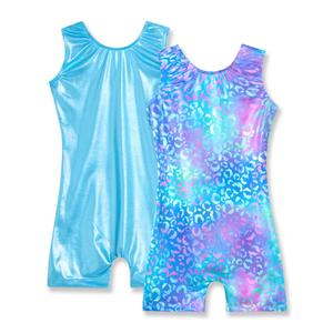 Nymphperi Gymnastics Leotards for Girls Size 2t 3t Comfortable Shiny Blue Mermaid Biketards Sparkly Colored Scale Unitards for Toddler Swimming