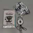 Id Badge Holder with Breakaway Lanyard, Black Cat Badge Reel Retractable Heavy Duty and Detachable Name Tag Clips, I'm Fine Everything is Fine Lanyards for Id Badges, Nurse Teacher Office Gifts