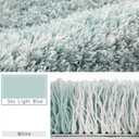 Yimobra Bath Rugs for Bathroom 32X20, Ultra Soft and Water Absorbent Bath Mats, Non Slip Plush Shower Mat, Microfiber Thick Matts for Bathroom Floor/Tub, Machine Washable, Sky Light Blue and White