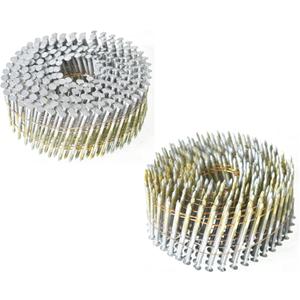 3600 Count Siding Nails 15 Degree 2 Inch x .092 Inch Collated Wire Coil Full Round Head Ring Shank Hot-Dipped Galvanized