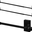 Yaocom 2 Pcs Magnetic Curtain Rods for Metal Door 28 to 48 Inch, 1/2" Multi-use Adjustable Appliance Magnetic Rod for Window Frames, Cabinets, Refrigerators, Dishwashers(Black,Style 2)