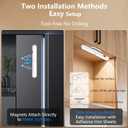 Motion Sensor Light Indoor with Battery Display,3000mAh Rechargeable Under Cabinet Lighting Magnetic Light Bar 300LM Battery Operated Closet Light Makeup Lights Stick On (White)