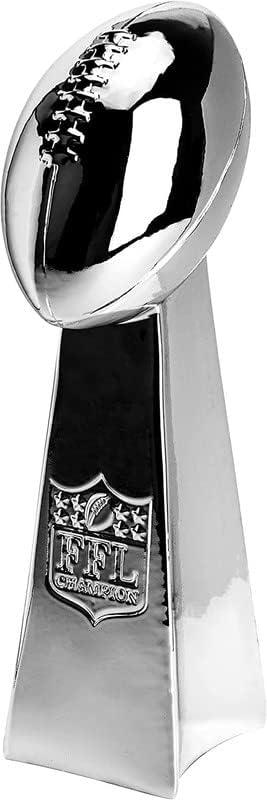 Spire Designs Fantasy Football Trophy - Chrome Replica Championship Trophy - First Place Winner Award for League - 2 Sizes (14")