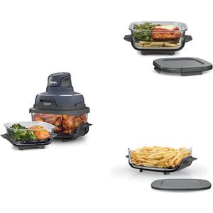 Ninja Air Fryer, 2.5 QT Crispi System + 4 Containers with Storage Lids, Air Fryer, Microwave, Freezer & Dishwasher Safe, Non Toxic Portable Cooking System, Compatible with Ninja FN100 Crispi Series