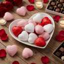 Novabright 12 Pcs Valentines Wood Hearts Signs Decor Bowl Fillers 3D Red Hearts Handmade Corazones para Decoration Mini Vintage Table Centerpiece Farmhouse Tiered Tray Decor for Valentines Day Gifts