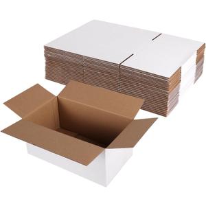 Hoikwo 9x5x4 Shipping Boxes Set of 25, White Corrugated Cardboard Box for Small Business for Packaging Mailing