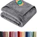 Ultra Soft Fleece Blanket Twin Size - Flannel Fleece Luxury Twin Blanket - Lightweight for Couch Bed Chair - Thick, Warm & Breathable - All Season Cozy Fuzzy, Anti-Static Microplush Bedding, Dark Grey