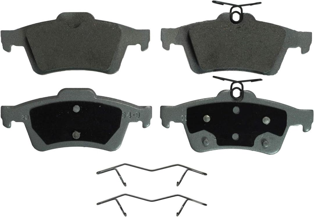 Wagner ThermoQuiet QC1564 Ceramic Disc Pad Set With Installation Hardware, Rear