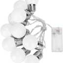 Outdoor String Lights, Led Patio String Lights, Waterproof, Weatherproof, Shatterproof Outdoor String Lights for Patio, Porch, Backyard, Garden Decor 1.5m (Warm White)