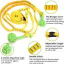 Dog Hanging Bungee Tug Toy for Two Dogs: Interactive Tether Tug-of-War for Pitbull Small to Large Dogs to Exercise - Durable Retractable Tugger Dog Rope Toy with 2 Chew Rope Toys