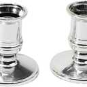 Taper Candle Holders, Vintage Candlestick Holders, Standard Candle Holders for Dinner Room Table Centerpiece or Wedding Party Decor (Silver) 24 pcs