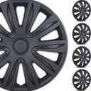 WOLFSTORM 4-Pack 15 Inches Wheel Rim Cover Hubcaps,Redesign Fashion Style Replacement Hubcaps,Car Truck SUV Hub Accessories, Matte Black