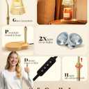 Candle Warmer Lamp, Wax Melt Warmer with 2 Bulbs for Scented Jar Candles, with Timer Dimmer Adjustable Height, Home Decor Gift for Girl Friend Mom Sister Women, No Flame No Smoke Warming Light, Amber