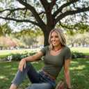 Women Short Sleeve Tops Ribbed Knit Slim Fit U Neck Top Basic Tee Shirts for Summer Casual Trendy Blouse (Green, M)