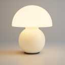 Orange Mushroom Lamp  Retro Mid Century Modern Table Light, Dimmable Nightstand Lamp for Bedroom & Desk, Aesthetic Home Decor (White)