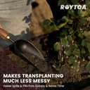 ROYTOA Soil Scoop Garden Trowel, Garden Spade with Ergonomic Walnut Handle, Small Hand Shovel for Transplanting, Digging and Cultivating