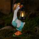 Solar Garden Outdoor Statues Goose, Goose Outdoor Lawn and Garden Statue, Lawn Decor Statue for Patio, Balcony, Yard Ornament - Gifts for Mom Grandma Women, 5.12 x 4.33 x 11.22 inches