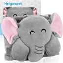 Baby Colic and Gas Relief - Heigoeost Heated Tummy Wrap for Newborns Belly Relief by Soothing Warmth, Baby Heating Pad Swaddling Belt Relief & Soothe Gas, Colic and Upset Stomach for Fussy Infants (Elephant)