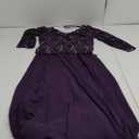 J Kara Women's Sweetheart Neck Floral Pattern 3/4 Sleeve Mock 2 Piece Long Dress (Plum Multi)