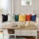 Mecatny Corduroy Throw Pillow Covers 22x22 Set of 2, Neutral Decorative Soft Boho Couch Pillow Covers with Broadside for Sofa Living Room, Mustard Yellow