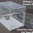 Large Portable Durable Metal Travel or Veterinary Easy Collapsable Parrot Bird Carrier Beaks Proof Carrier Cage Easy Clean Pull Out Tray Stainless Steel Feeder Bowls Natural Wooden Perch