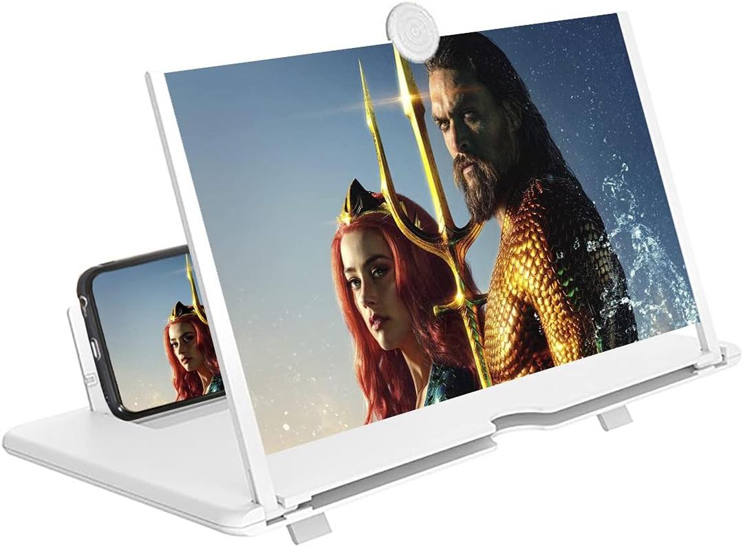 14 Inch Smartphone Screen Magnifier 3D HD Foldable Amplifier Phone Stand with Adjustable Angle Gift for Mom Dad Family Portable Universal Enlarger Movies Gaming Video