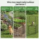 10 Panel No Dig Decorative Garden Fence with Gate 36" H x 23.6'L Dog Barrier, Rustproof Metal Temporary Dog Fence, Decorative Fencing for Flower Bed, Patio, and Pets