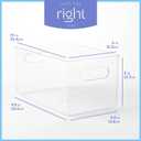 Plastic Food Storage 6 Pack Clear Container Bin with Handles for Organizing Kitchen, Pantry, Fridge, Freezer, Pantry,Bathroom. 10"x6"x5"