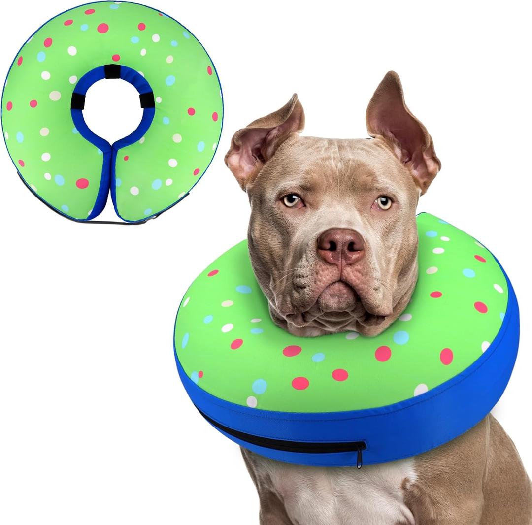 Supet Inflatable Dog Cone Collar Alternative After Surgery, Dog Neck Donut Collar Recovery E Collar for Neuter, Soft Pet Cone for Small Medium Large Dogs (XXL(Neck 18.5"-23.5"))