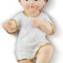 Resin Baby Jesus Figurine in Holy Cloth - Nativity Collectible Statue and Holy Faith Gifts (4 inch)