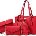 4PCS Women Fashion Handbags Purses Wallet Shoulder Bags Casual Tote Bag Crossbody Bags, Handbag Set Gift for Ladies Girls