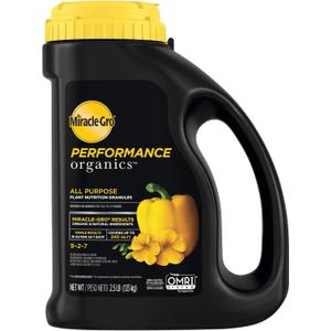Miracle-Gro Performance Organics All Purpose Plant Nutrition Granules - 2.5 lb., All-Purpose Plant Food for Vegetables, Flowers and Herbs, Feeds up to 240 sq. ft.