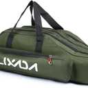 Lixada Fishing Rod Case - 3 Layers Oxford Bag, Portable Folding Carrier for Rods and Reels, Tackle Storage Travel Bag, 90cm/120cm/150cm Optional, Army green