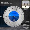16" All Purpose Diamond Saw Blades for Hard/Reinforced Concrete, Asphalt, Granite, Terrazzo, Ductile Iron Piping, 5-5/8" Cutting Depth, 1" Arbor